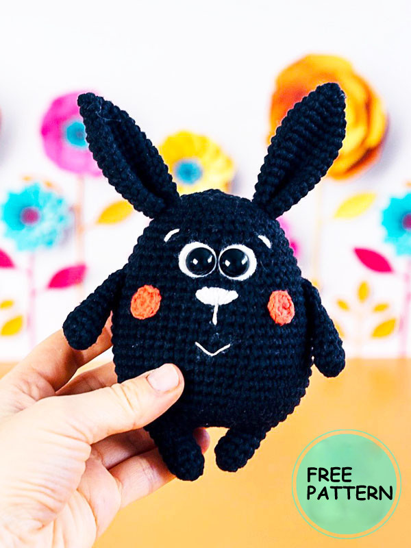 Amigurumi Little Easy Black Bunny Free Pattern-1