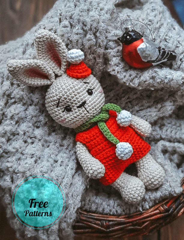 Amigurumi Bunny in a Christmas Costume Free Pattern-5