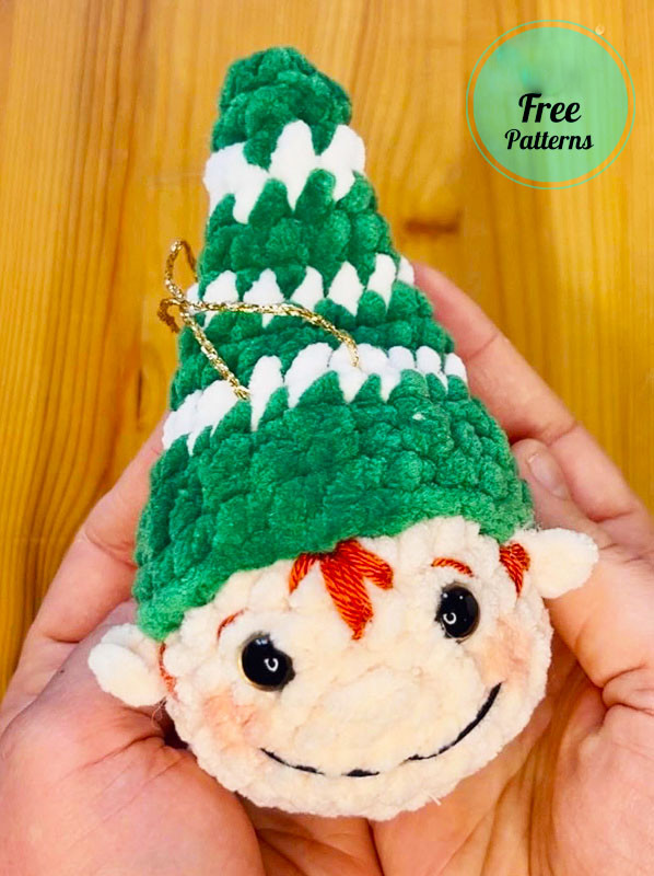 Amigurumi Christmas Elf Ornament Free Pattern-2