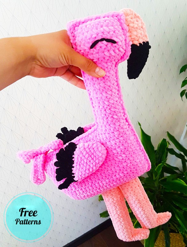 Amigurumi Pink Plush Flamingo Free Pattern-1