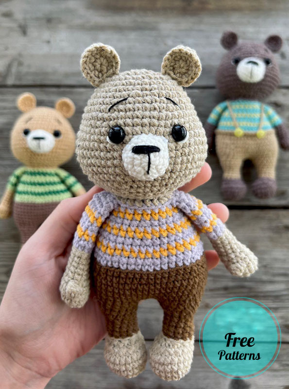 Amigurumi Bear in Pants Free Pattern-4