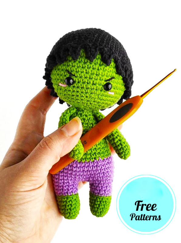 Amigurumi Crochet Hulk Doll Free Pattern-1