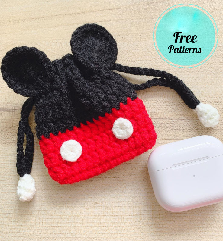 Amigurumi Mickey Mouse Airpod Case Free Pattern-1