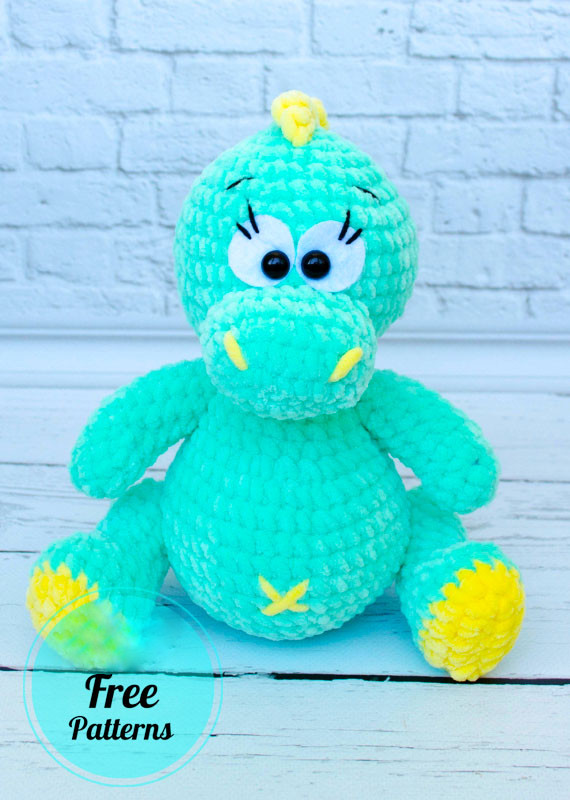 Amigurumi Blue Dinosaur Free Pattern-2