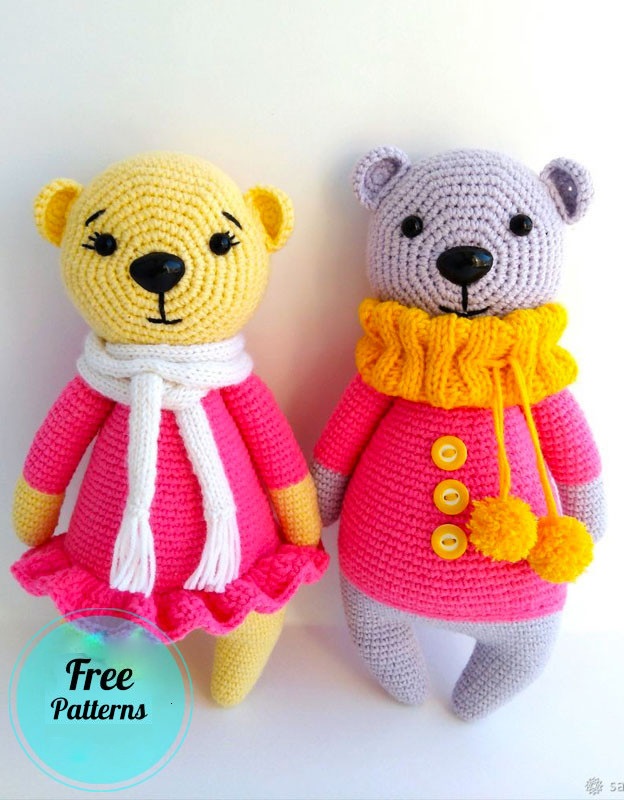 Amigurumi Bear with Snood Free Pattern-3