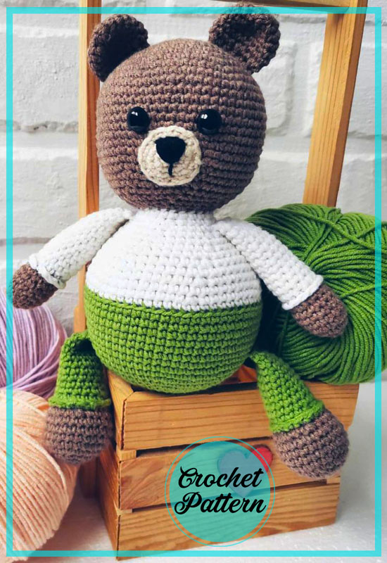 Amigurumi Crochet Barney the Bear Free Pattern-3