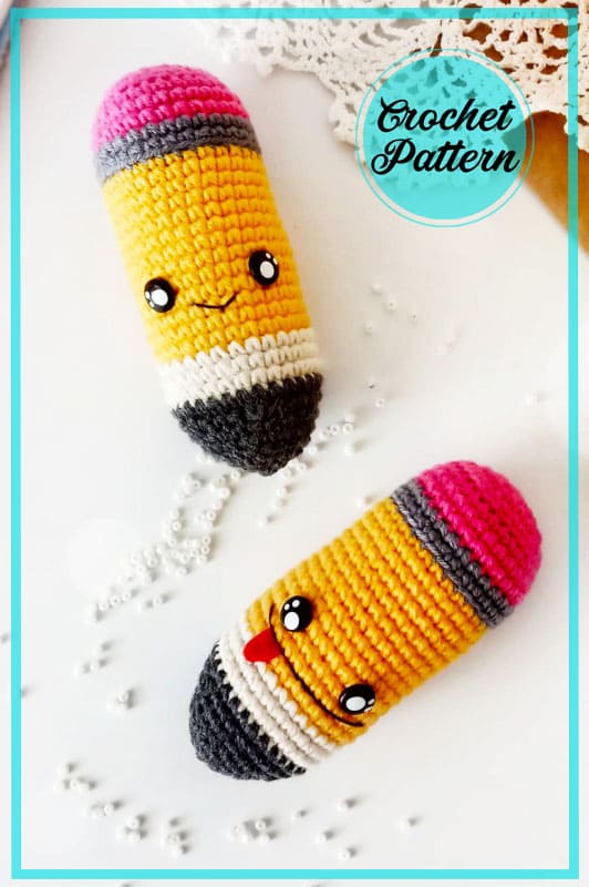 Amigurumi Crochet Pencil Keychain Free Pattern-1