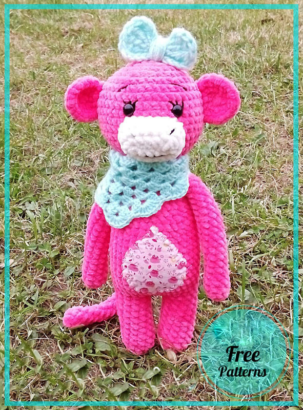 Amigurumi Plush Pink Monkey Free Pattern-1