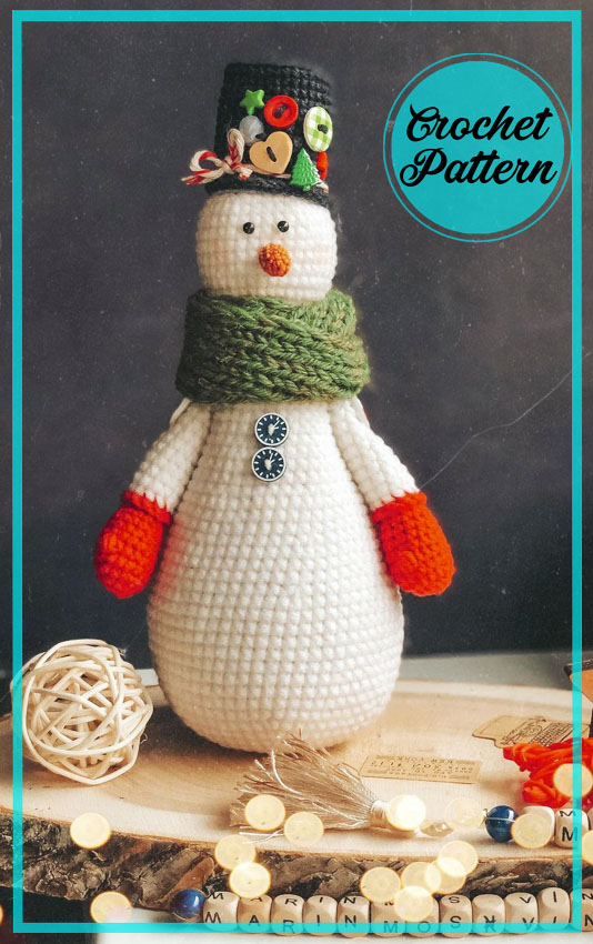 Amigurumi Tall Crochet Snowman Free Pattern-2