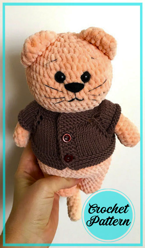 Amigurumi Velvet Crochet Cat Free Pattern-2